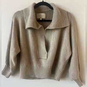 Brochu Walker Beige Collared Sweater